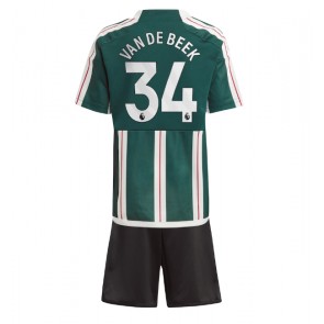 Manchester United Donny van de Beek #34 Dětské Venkovní dres komplet 2023-24 Krátký Rukáv (+ trenýrky)